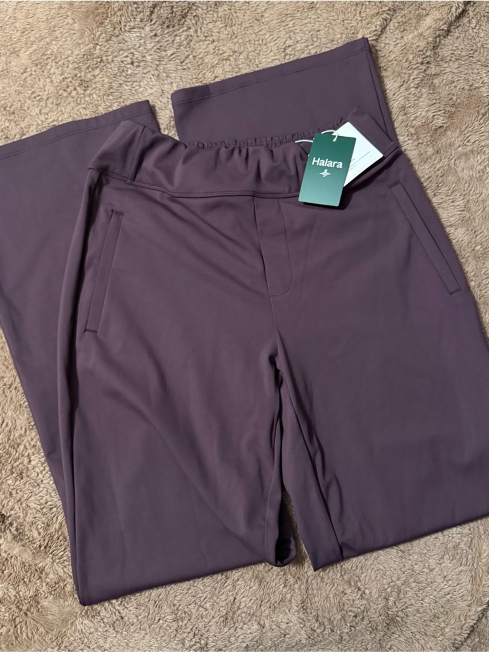 HALARA Stretch High-Waist Pants in Plum